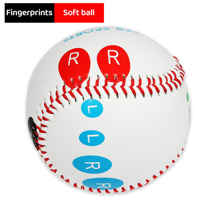 Competition Training Baseball with Finger Placement Markers for Pitching