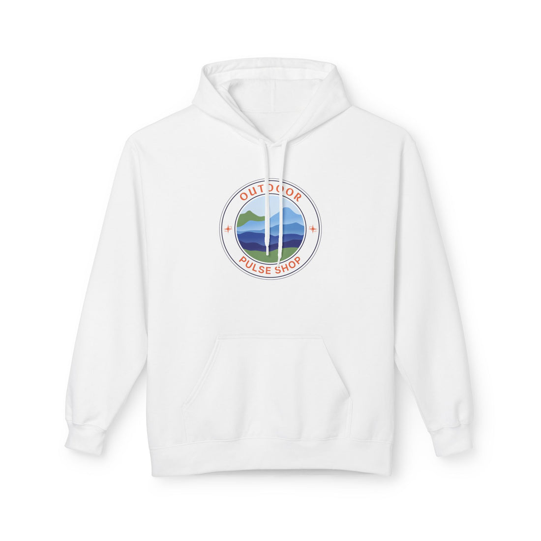 Outdoor Pulse Shop Hoodie — Mountain Badge Logo Pullover