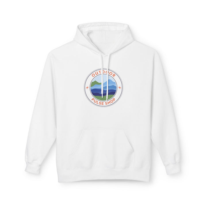 Outdoor Pulse Shop Hoodie — Mountain Badge Logo Pullover