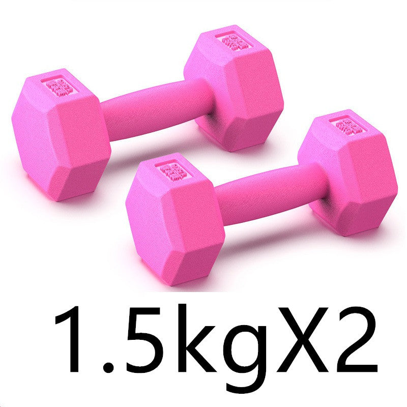 Rubberized Dumbbells for Strength Training and Home Fitness Workouts