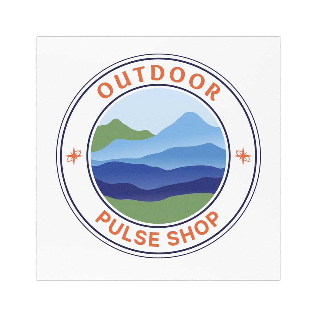 Outdoor Pulse Shop Car Magnet — Mountain Landscape Sticker