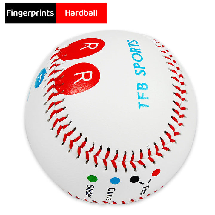 Competition Training Baseball with Finger Placement Markers for Pitching