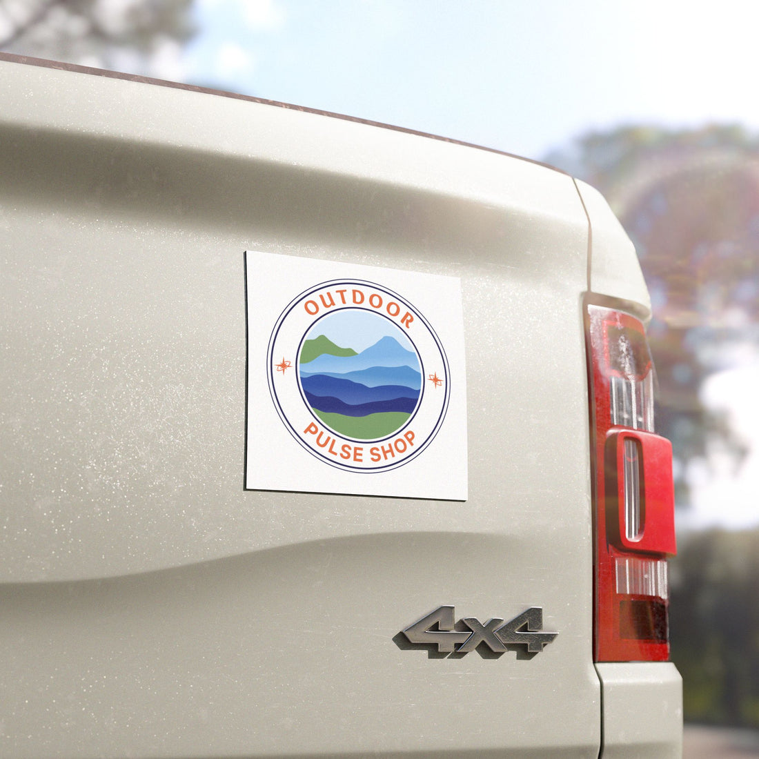 Outdoor Pulse Shop Car Magnet — Mountain Landscape Sticker