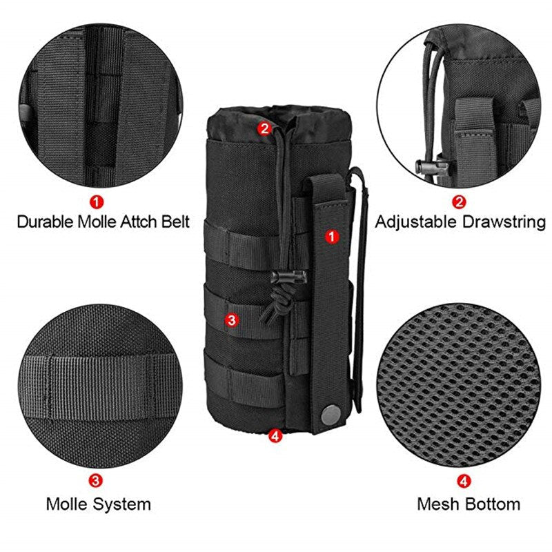Tactical MOLLE Water Bottle Pouch for Camping Hiking Adventures