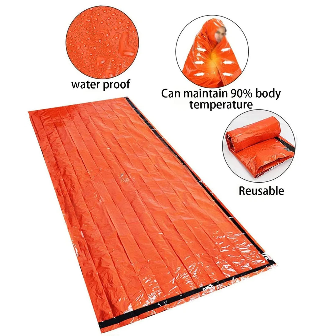 Portable Waterproof Emergency Survival Sleeping Bag for Camping and Rescue