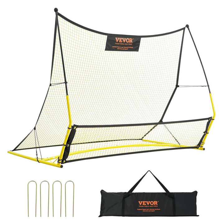 Soccer Trainer, 2-IN-1 Portable Soccer Rebounder Net, 71"x40" Iron Portable Soccer Rebounder Net, Sports Football Rebounder Wall with Portable Bag, Perfect for Team Solo Training, Passing, Volley