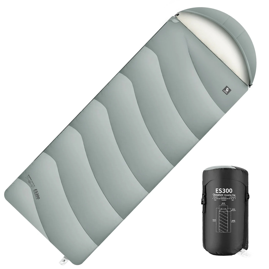 Cotton Envelope Sleeping Bag with Compression Sack for Camping