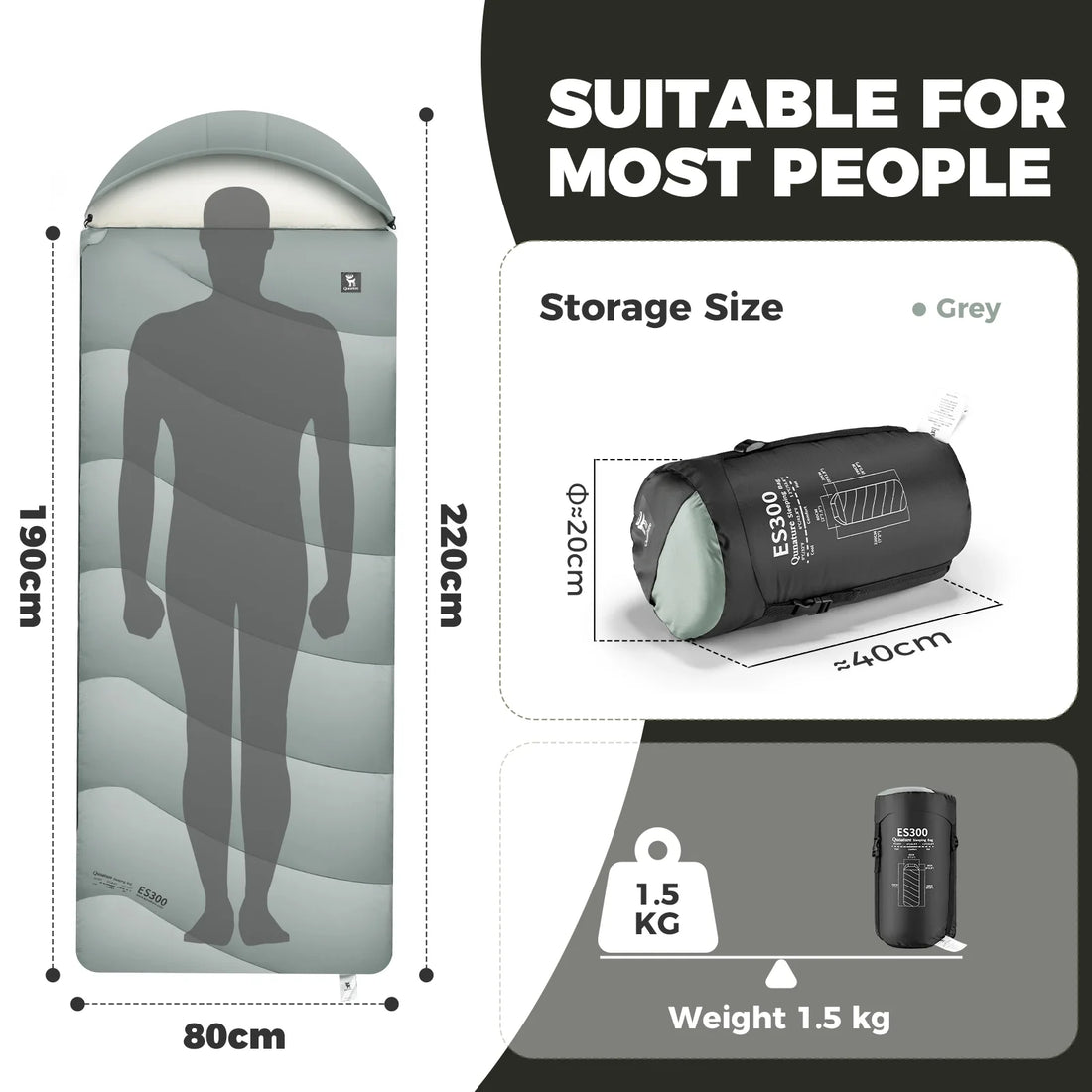 Cotton Envelope Sleeping Bag with Compression Sack for Camping