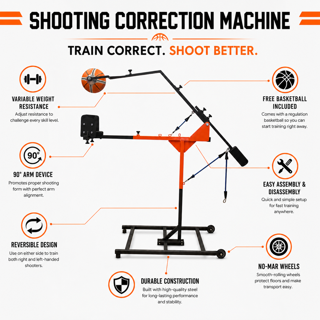 Shooting Correction Machine - Hoopsbasket Basketball Training